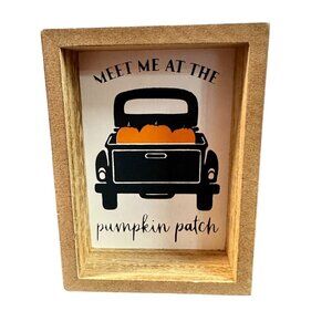 Mini Pumpkin Patch Sign 4in Rustic Farmhouse Fall Autumn Shadow Box Decor